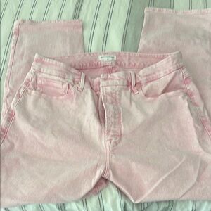 Good American Pink Straight Leg Jeans